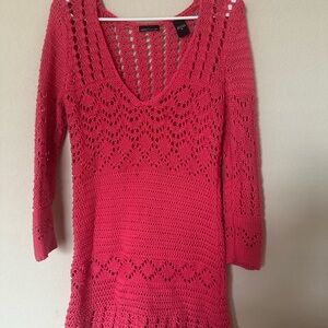 Moda International Coral Crochet Knit Top